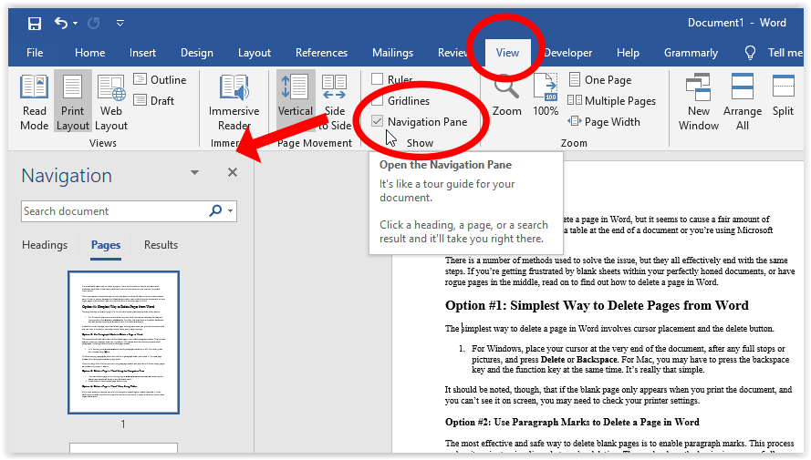 cannot delete blank page in word mac